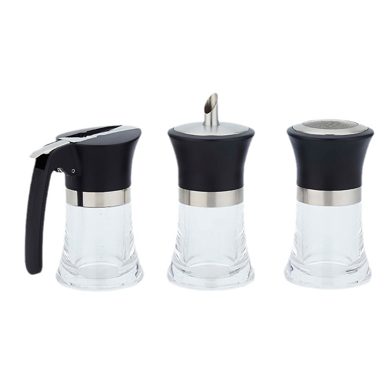 304 Stainless Steel Bound Sugar Bottle Powder Shaker Syrup Dispenser Acrylic Seasoning Kitchen Supplies Restaurant Supplies