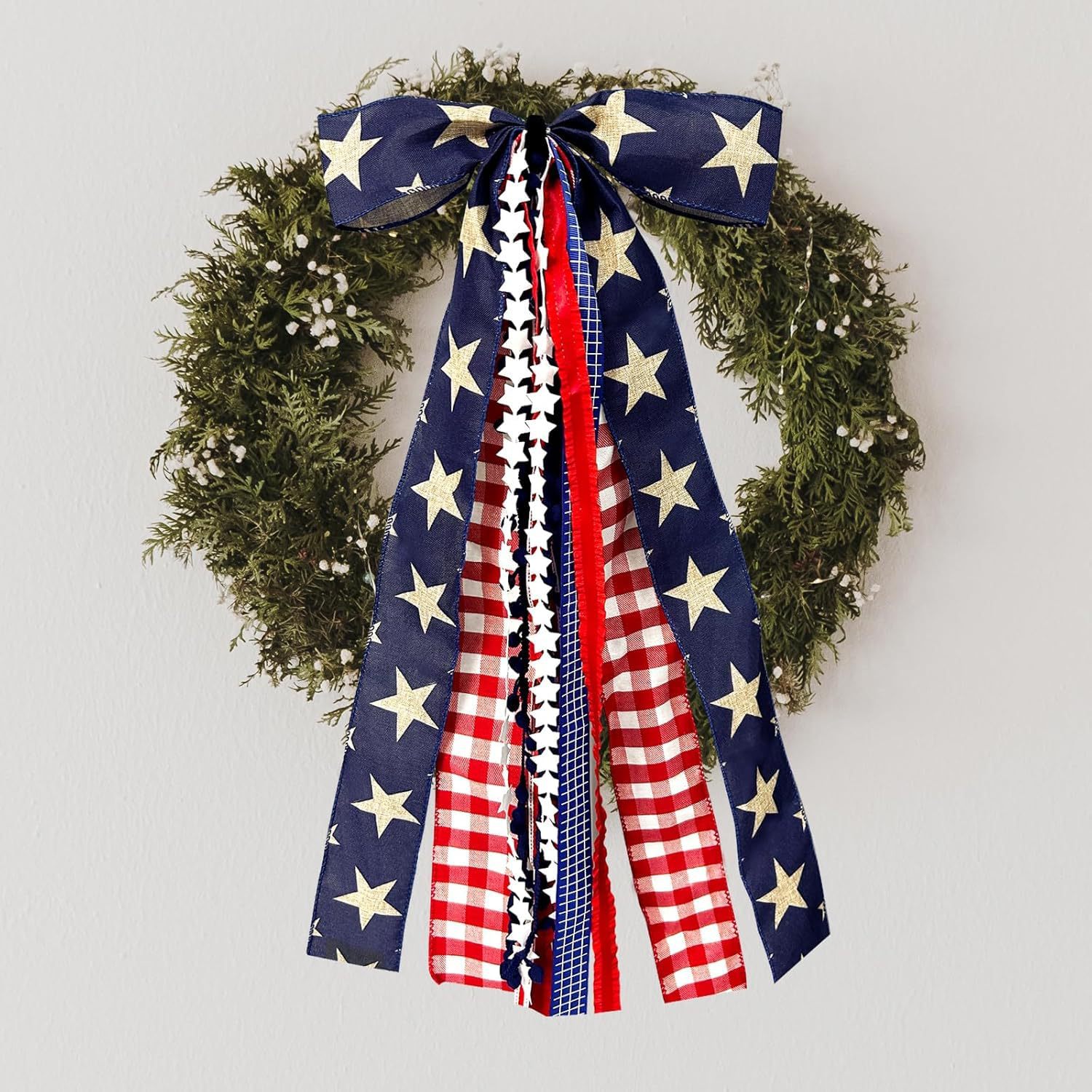 Ribbon Bow USA Flag Ribbon Bow with Wire Edge Independence Day Holiday Decoration Accessory