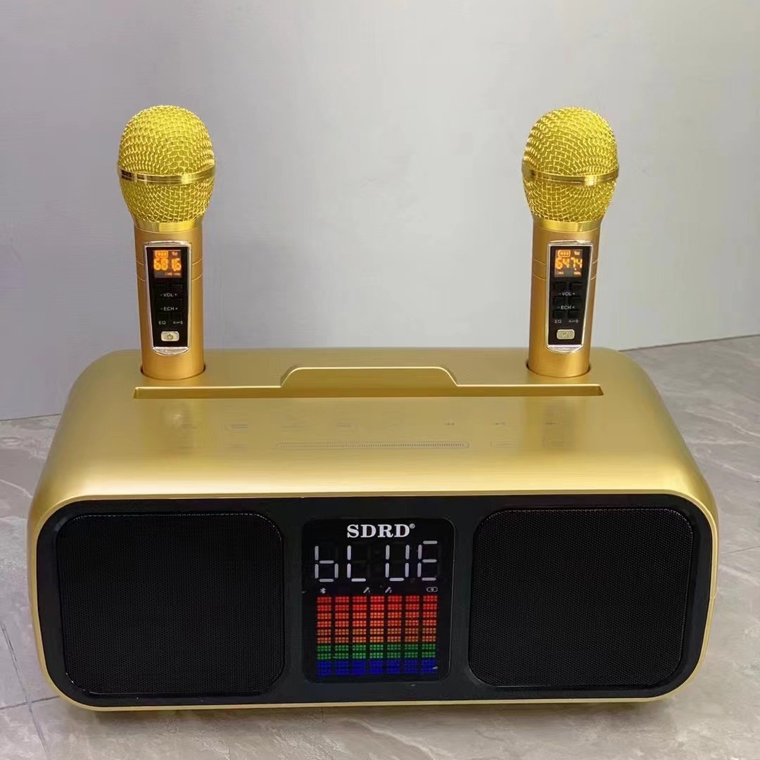 SD318 Wireless Bluetooth Speaker Dual Microphone Mobile TV KTV Singing Karaoke All-in-One Audio