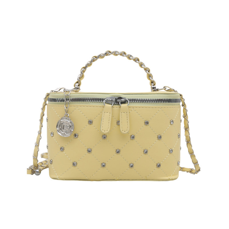 Diamond Grid Chain Small Bags Women 2025 New Rhinestone Box Bags Shoulder Crossbody Bags