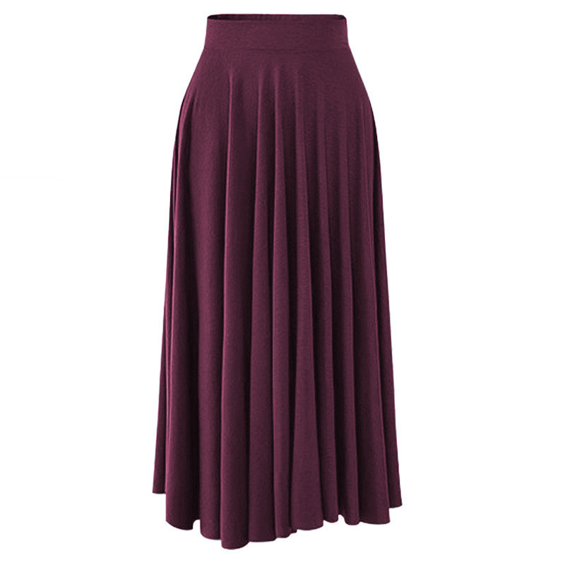 Summer new modal loose plus size skirt 200 jin fat mm mid-length large swing skirt high waist pleated umbrella skirt