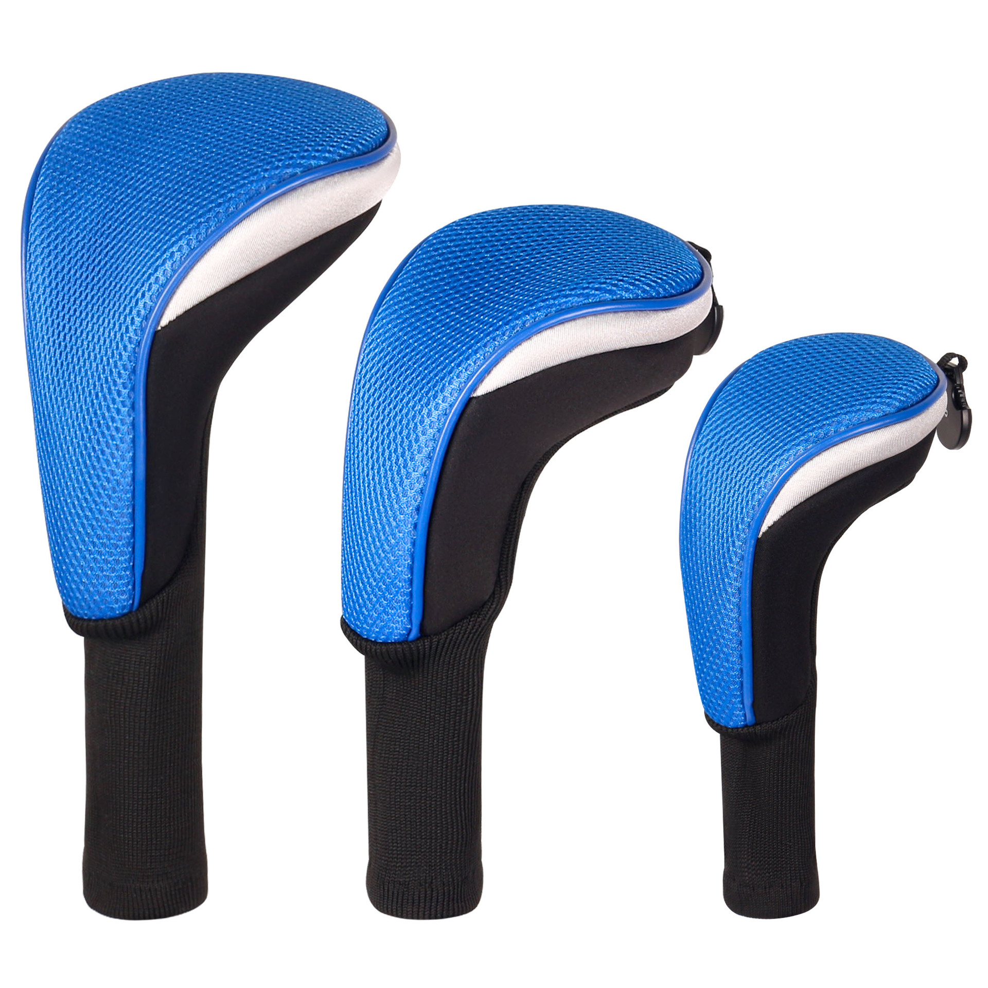 3-piece golf wood head cover, 1-3-5 waterproof polyester head cover, fairway wood protective cover