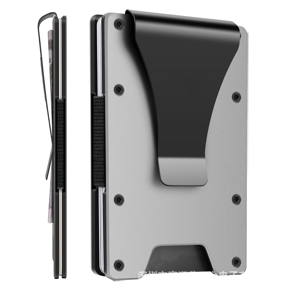 New Aluminum Alloy Metal Card Holder Carbon Fiber Wallet Money Clip RFID Metal Card Clip Blocking Technology