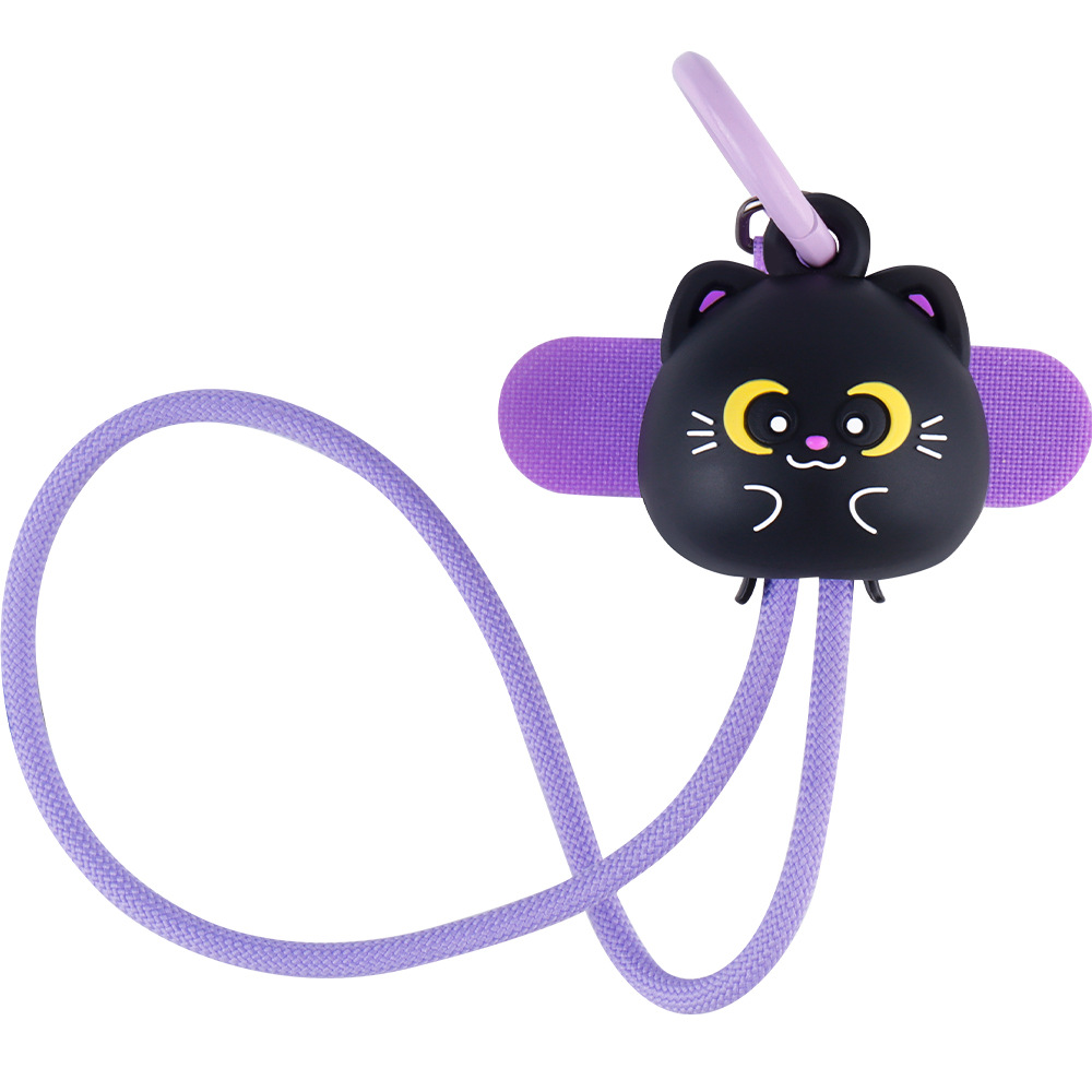 Black Cat Bracelet Fast Charge Data Cable Dual Type-C Cartoon Cute Portable Phone Laptop Fast Charge Cable 60W C-C