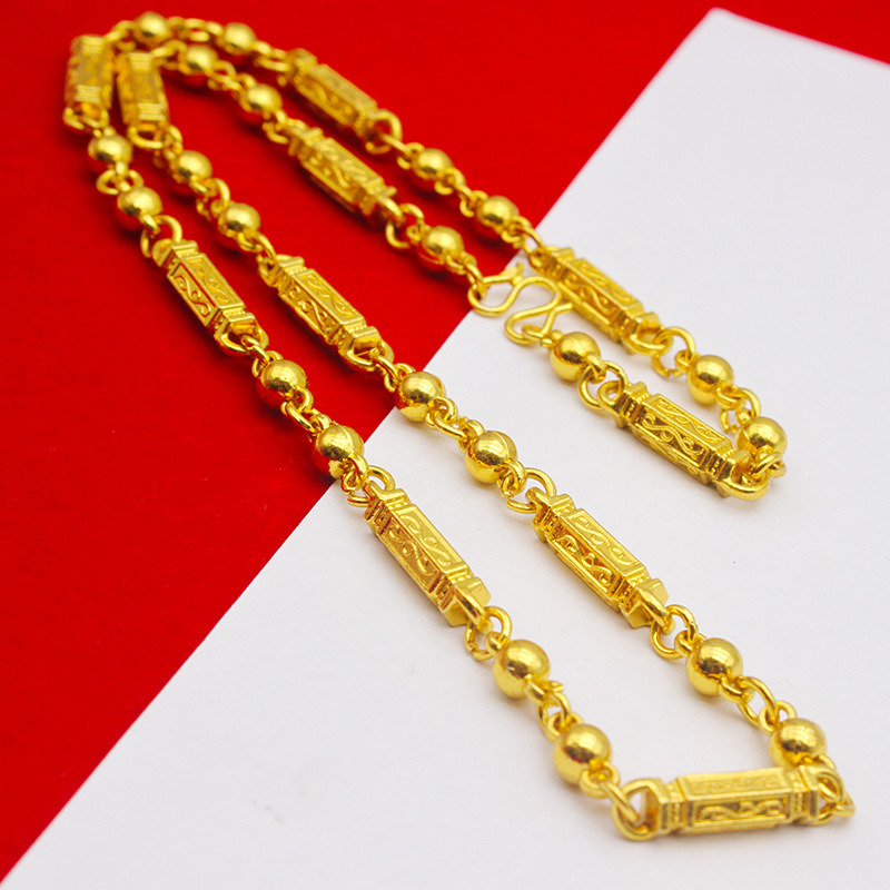 18K gold-plated necklace for men, bold live-streaming gold chain, imitation gold men's neck chain market