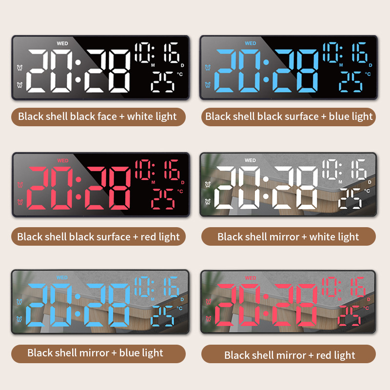 Electronic clock LED large screen display battery plug-in dual use