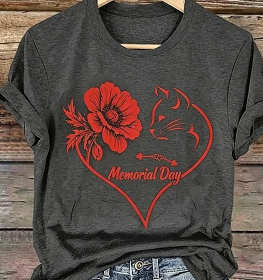 2026 Independent Station Spring Summer New Eagle USA Flag Cross Print Round Neck Short Sleeve