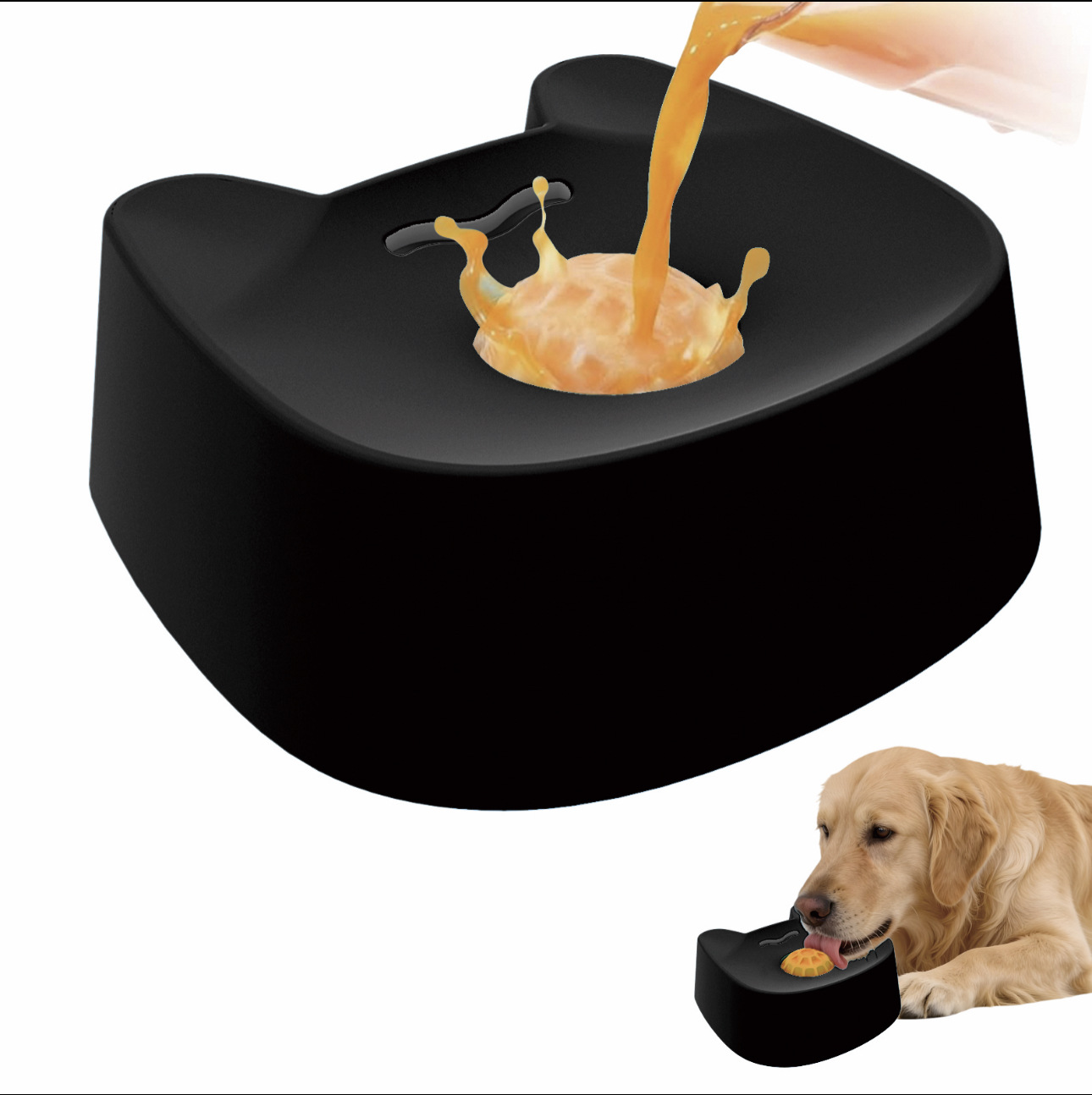 New Dog Liquid Lick Bowl Slow Feeder Dog Bowl Non-Slip Spherical Liquid Treat Bowl