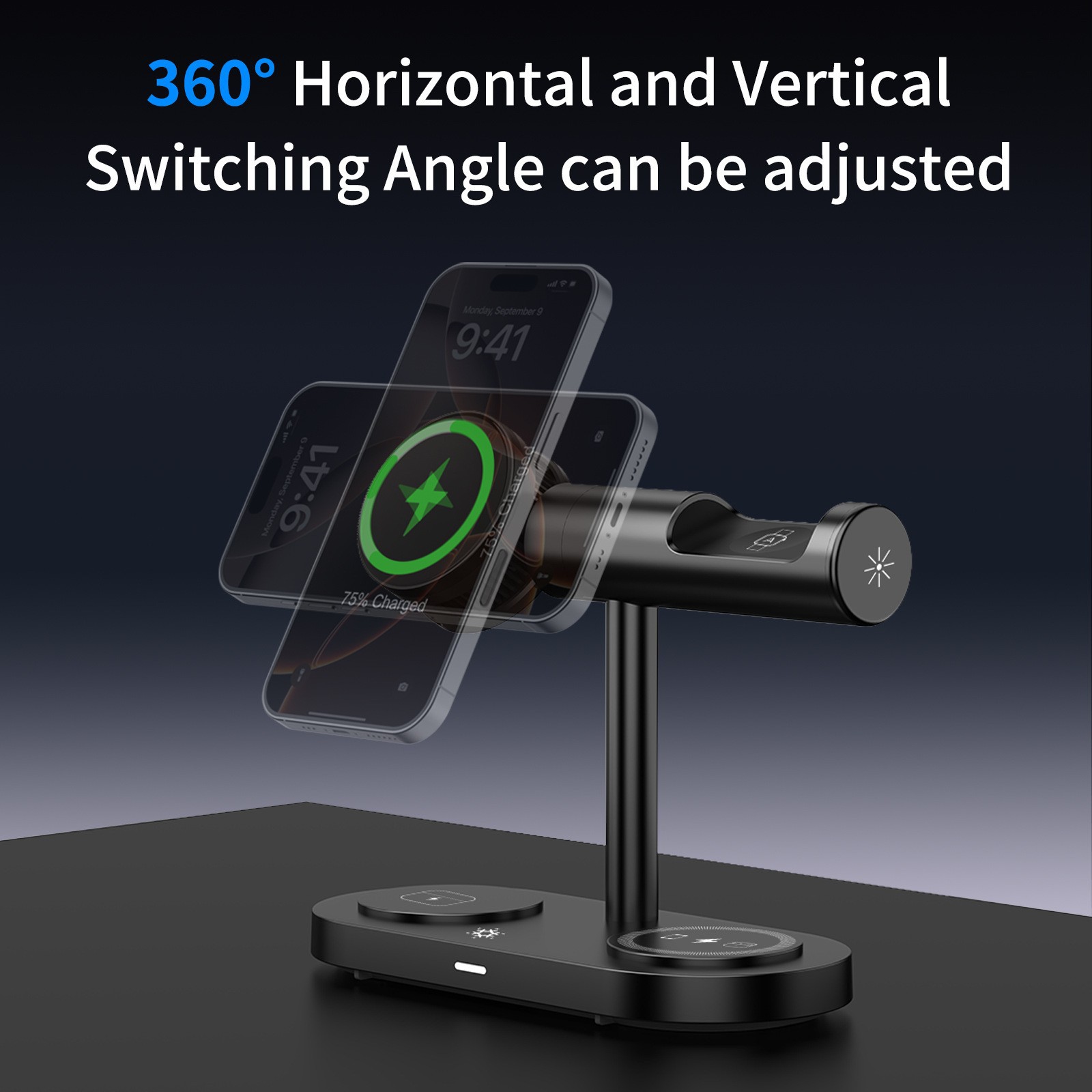 7-in-1 Qi2 Magnetic Wireless Charger 25W Fast Charging Smart Cooling Phone Watch Earphone Universal Stand