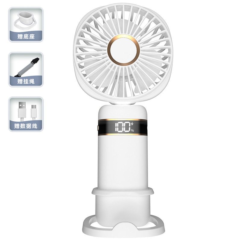 2026 new usb handheld fan digital display folding aroma desktop fan mini portable outdoor small fan