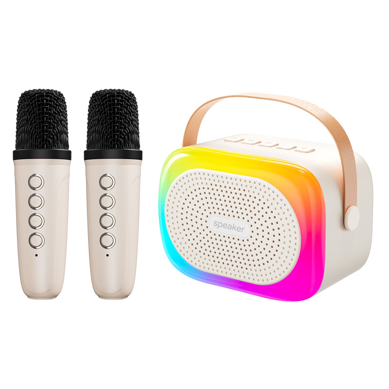 Wireless Bluetooth Small Speaker with Microphone All-in-One Home Portable Outdoor Singing Low Bass Small Steel Cannon