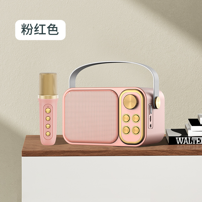 YS103 Mini Microphone Card Speaker Portable Wireless Laptop Karaoke Set Music MINI Speaker