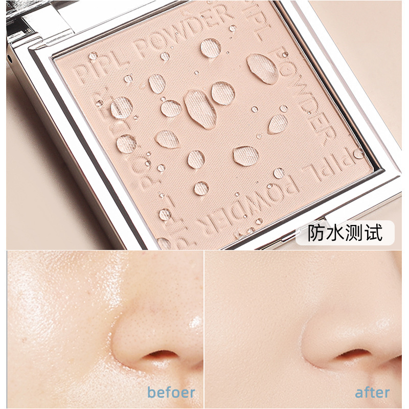 PIPL Powder Compact Lightweight Conceal Contour Wet Dry Dual Use Moisturizing Setting Powder Waterproof
