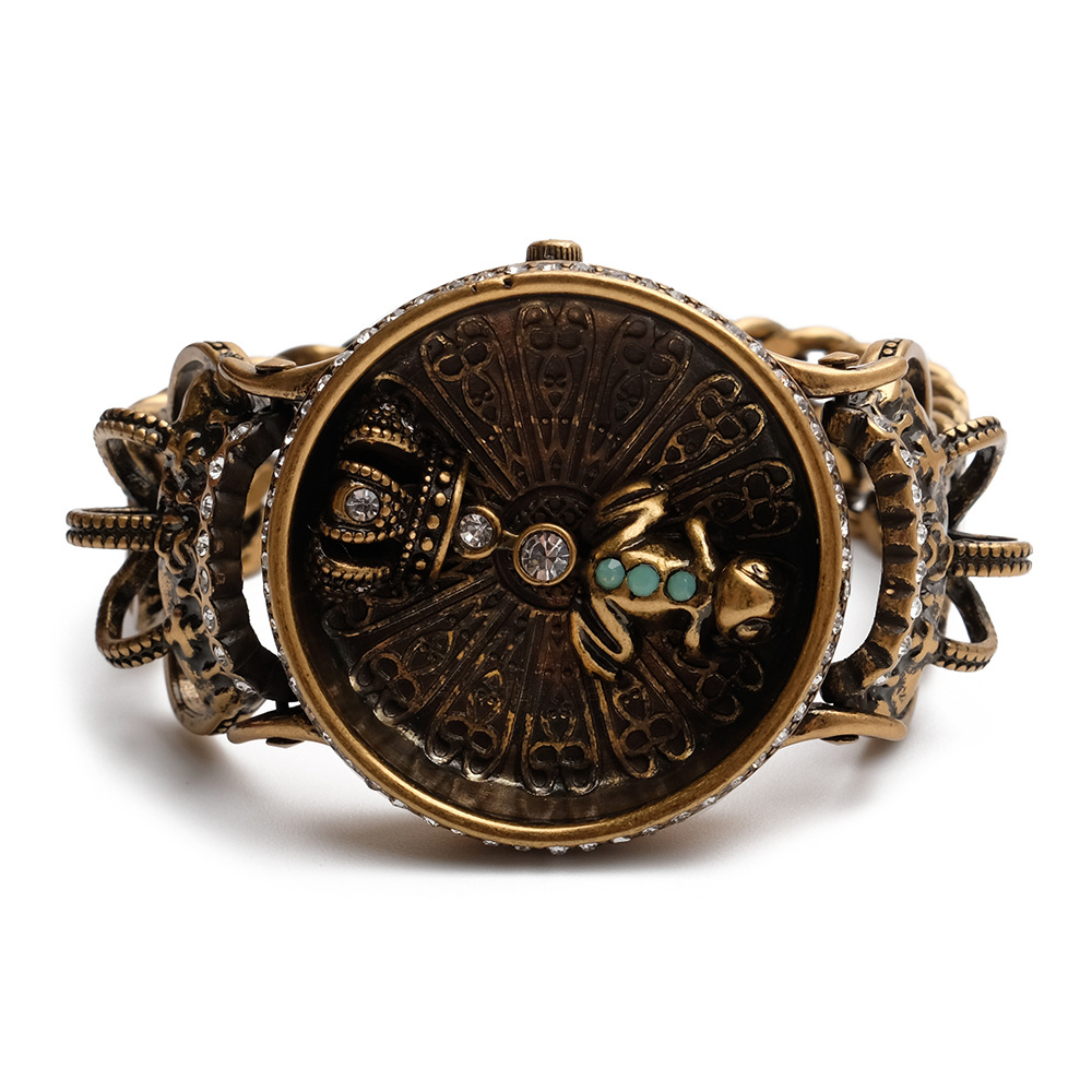 Vintage Western Palace Crown Frog Imitation Watch Design Bracelet