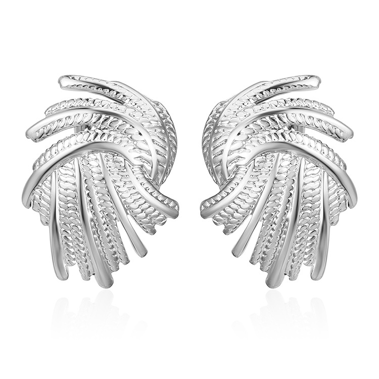 麦穗不规则耳环钢色MS-398