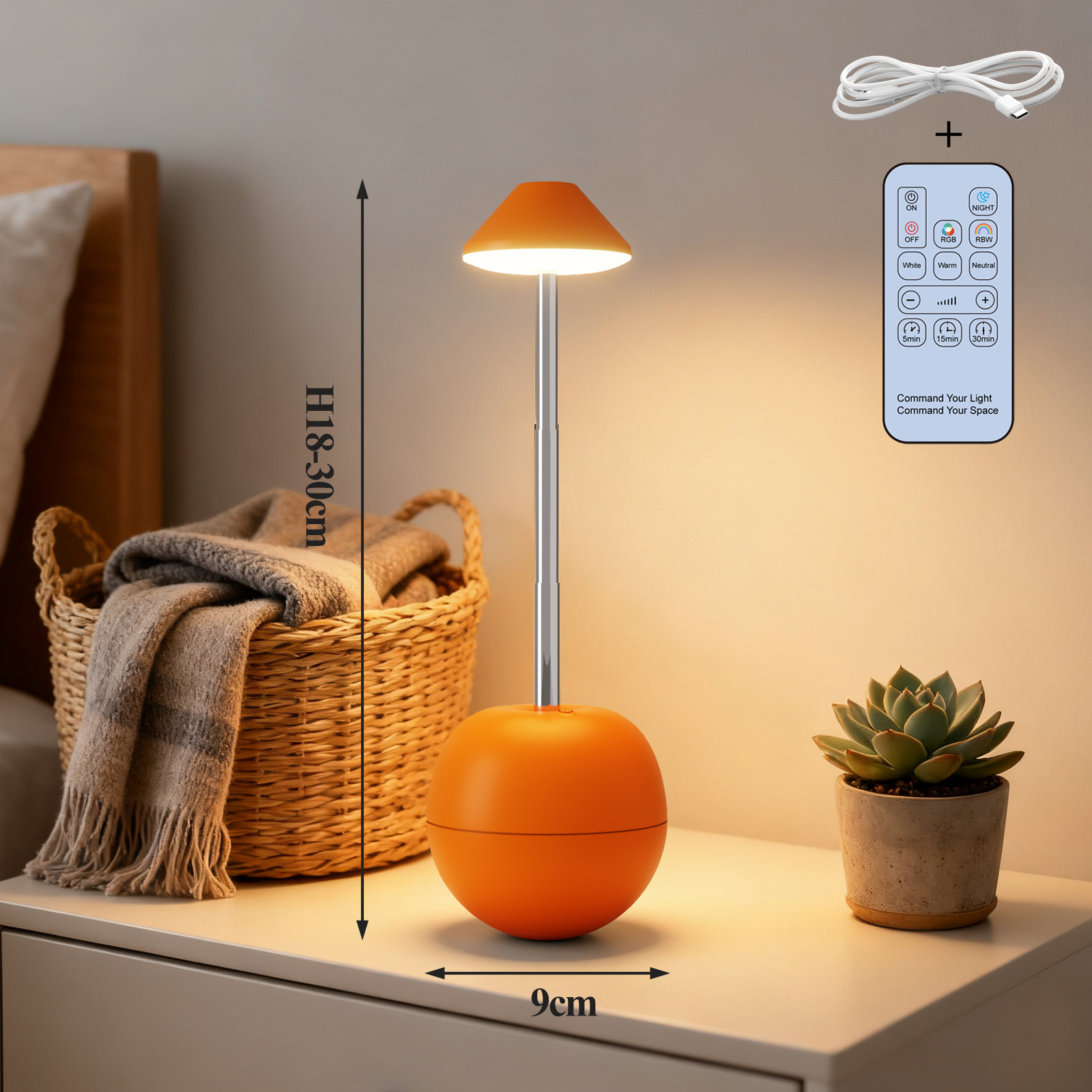 LED small night light rechargeable decorative table lamp bedroom desktop remote control bedside atmosphere lamp