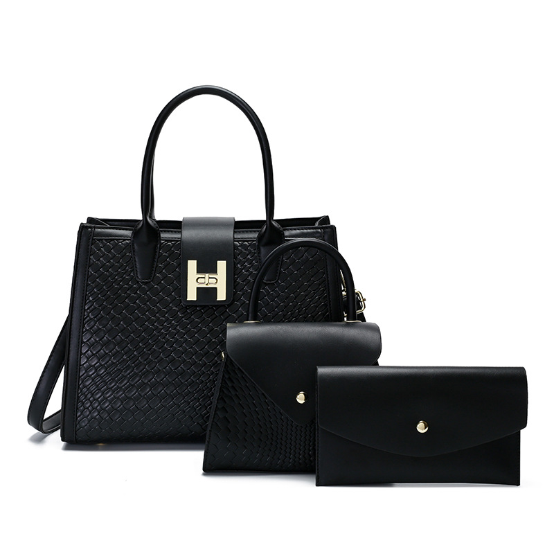 Multi-piece Set Mother-child Bag Women's 2025 New Large Capacity Shoulder Handbag Woven Texture Handbag Handbg