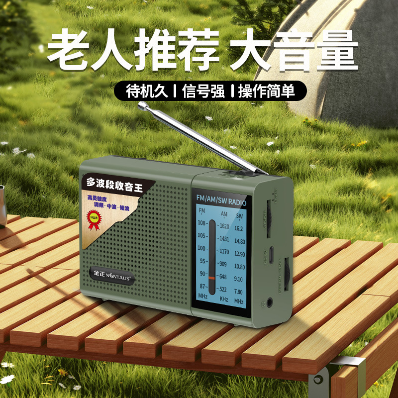 Jin Zheng C38 Multi-Band Radio Elderly Mini Speaker Portable Player Antenna AM FM