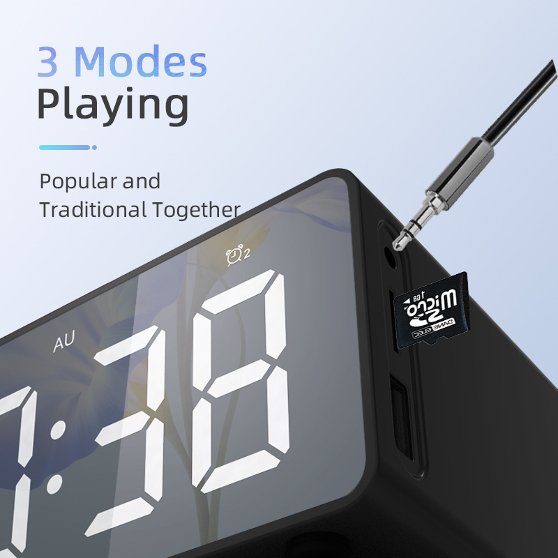 Bluetooth speaker new wireless charging clock LED alarm clock audio new wireless charging Bluetooth speaker