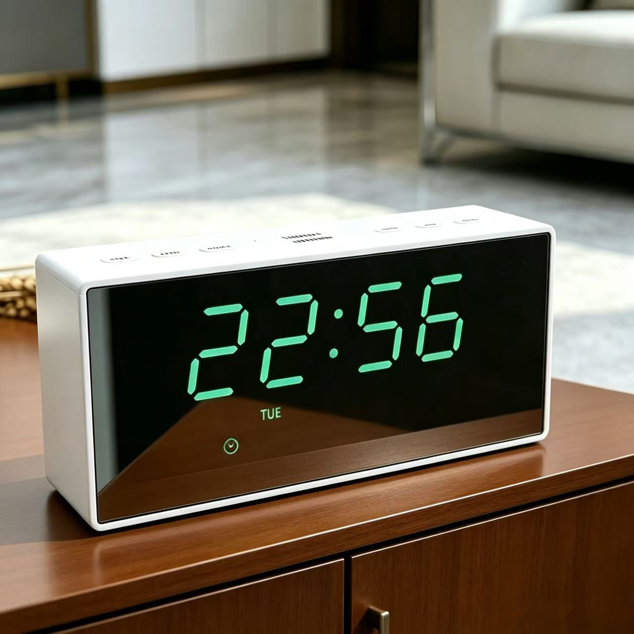 LED mirror clock, electronic clock, multifunctional countdown digital clock, student bedside alarm clock, night-light desk clock