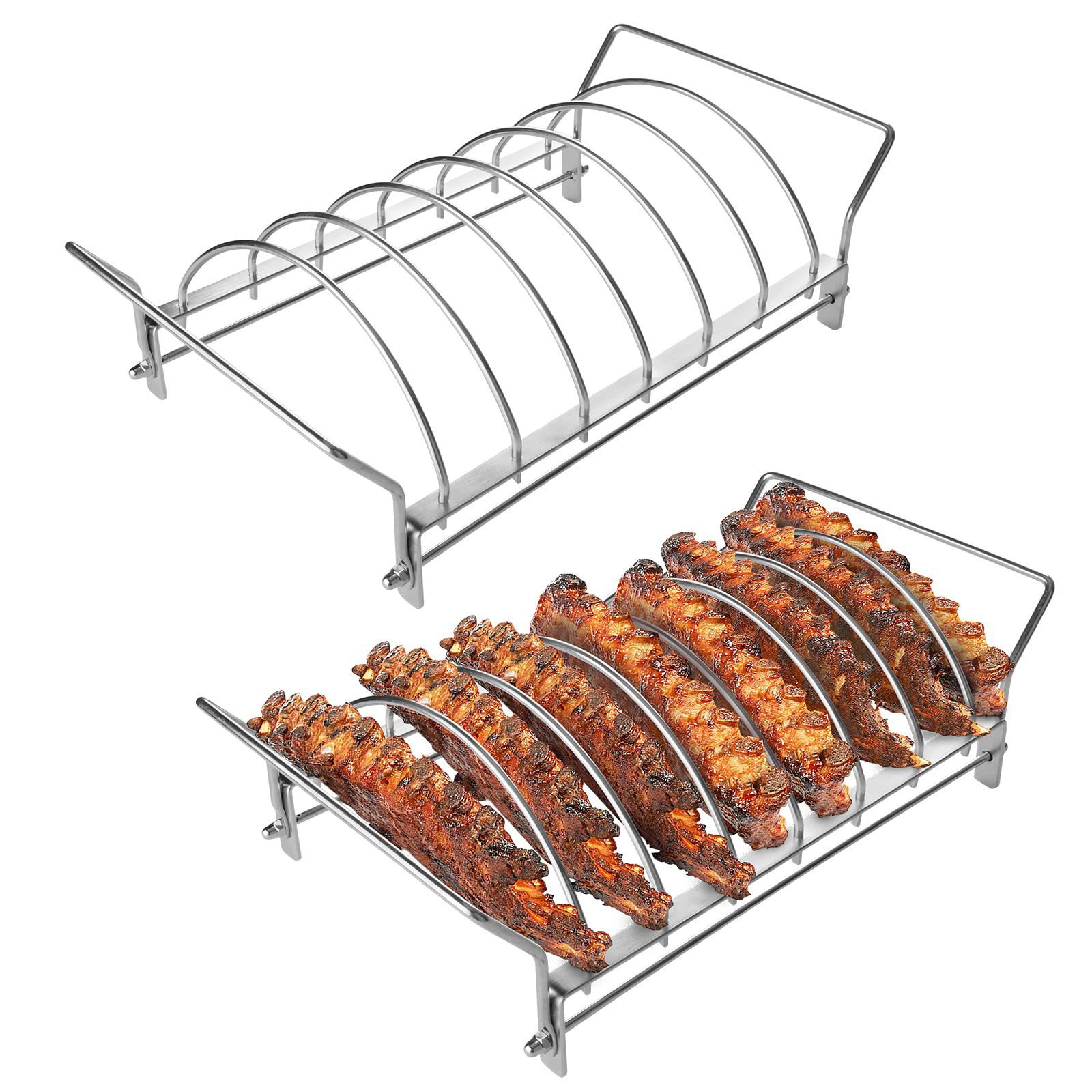 Folding Grill Rack Non-stick Steak Rack Rib Rack Tomahawk Steak Rack Lamb Rack Grilled Chicken Rack Outdoor BBQ Rack Portable