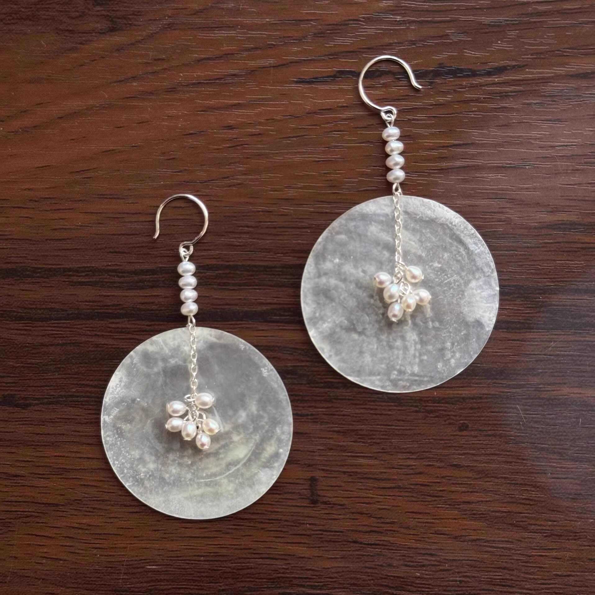 Irregular Metal Disc Earrings Niche Ear Accessories