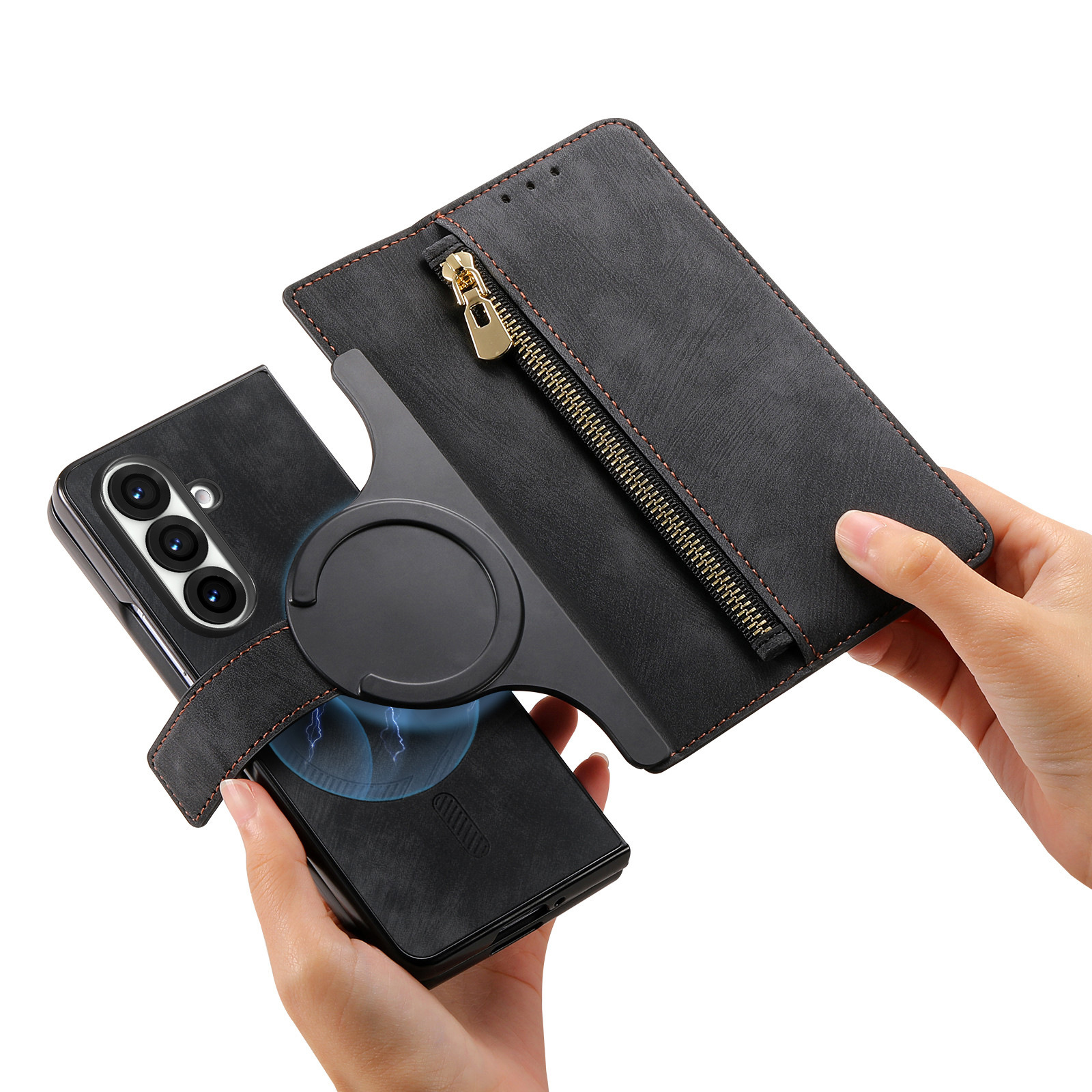 For Samsung Z Fold7 new magnetic two-in-one cover detachable phone leather case zfold7 case