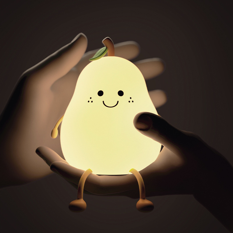 Never separate duck pear night light bedroom sleep bedside silicone gift inseparable pat pat lamp cute