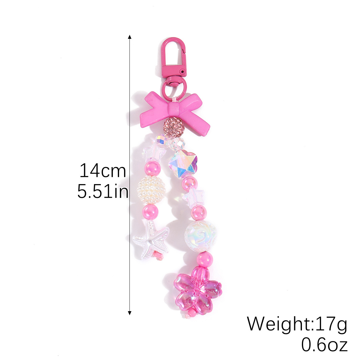 Letter keychain bead pendant small accessory phone bag pendant woven bow keychain