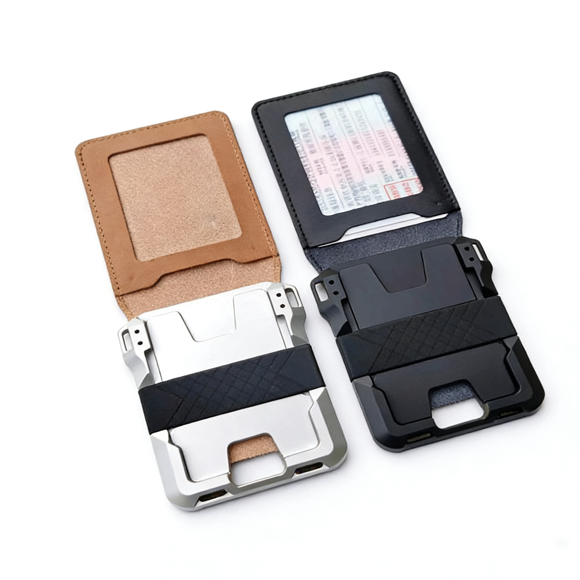 Driver's License Wallet Metal RFID Card Holder Card Case Anti-theft Brush Aluminum Alloy Credit Card Clip Bank Card