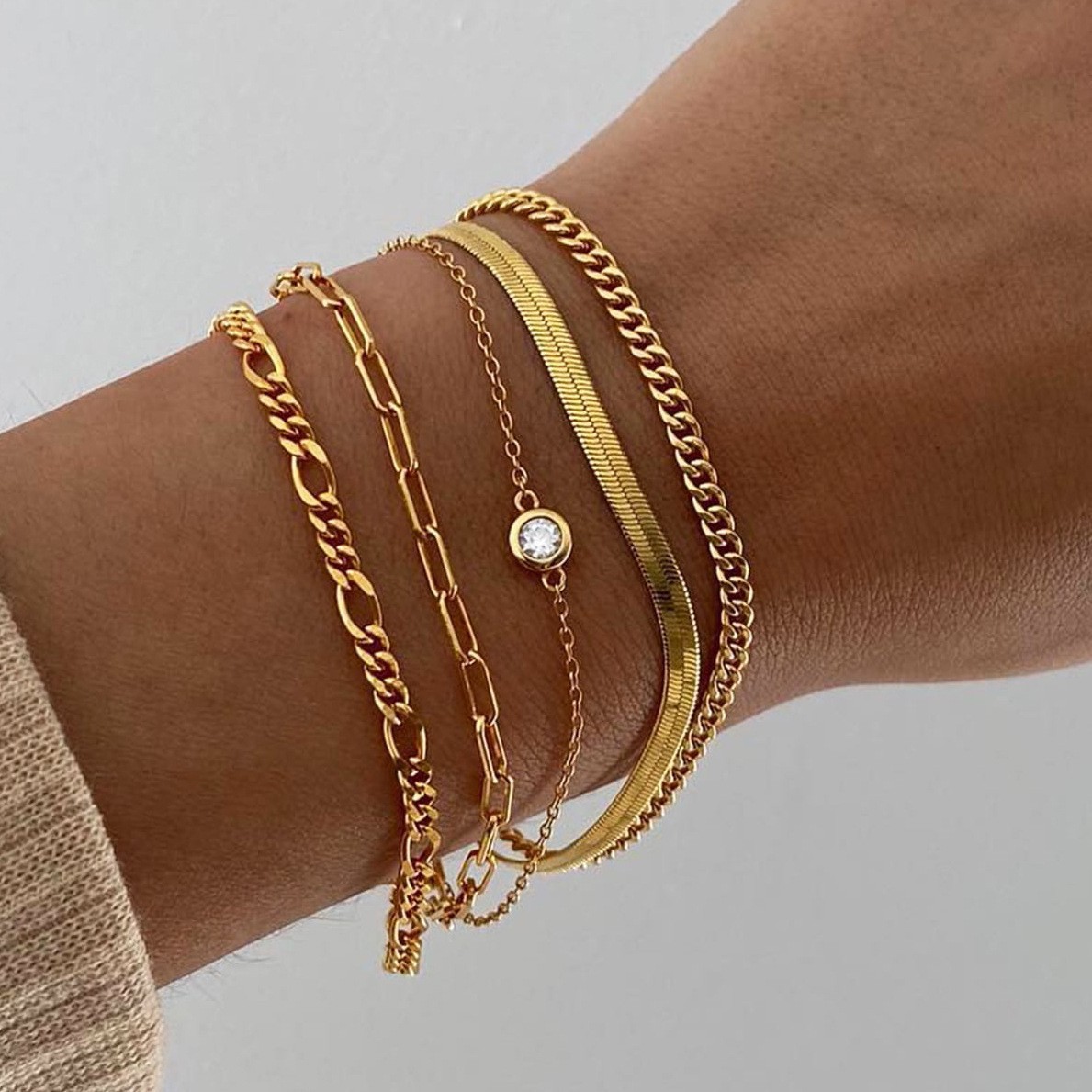 Decorative Bracelet Set New Alloy Combination Hand and Foot Jewelry Six-Piece Set