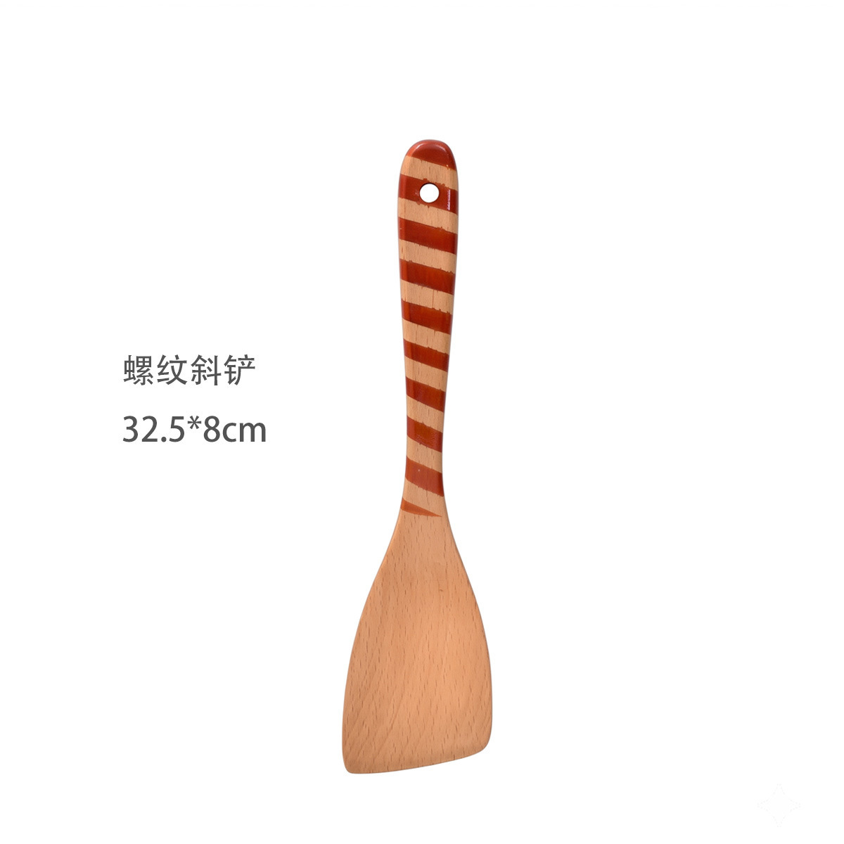 Color printed beech wood painted thick handle wooden spatula non-stick cooking wooden spatula kitchen cutlery customizable logo
