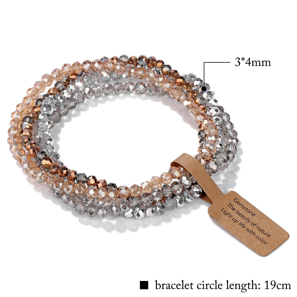Color-coated glass four-piece bracelet set for best friends, gift label set hand jewelry