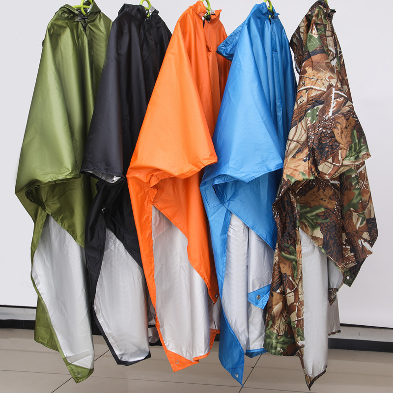 Outdoor 3-in-1 One-Piece Raincoat Hiking Rain Poncho Windproof Rainproof Cycling Raincoat Lightweight Easy to Store and Manage