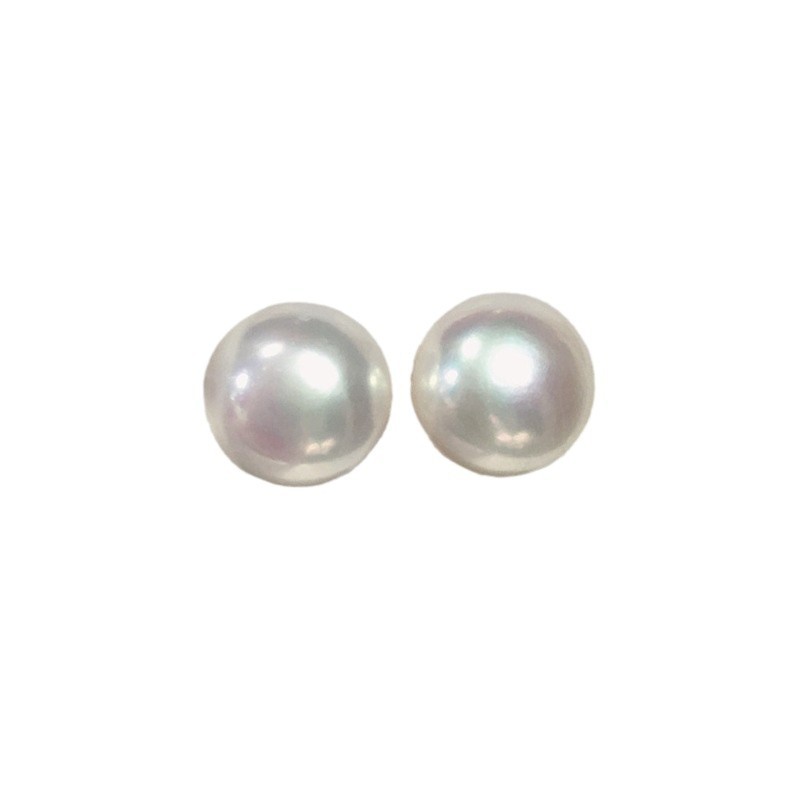 Natural freshwater pearl stud earrings women S925 sterling silver high brightness small bulb plump flawless pearl ear accessories