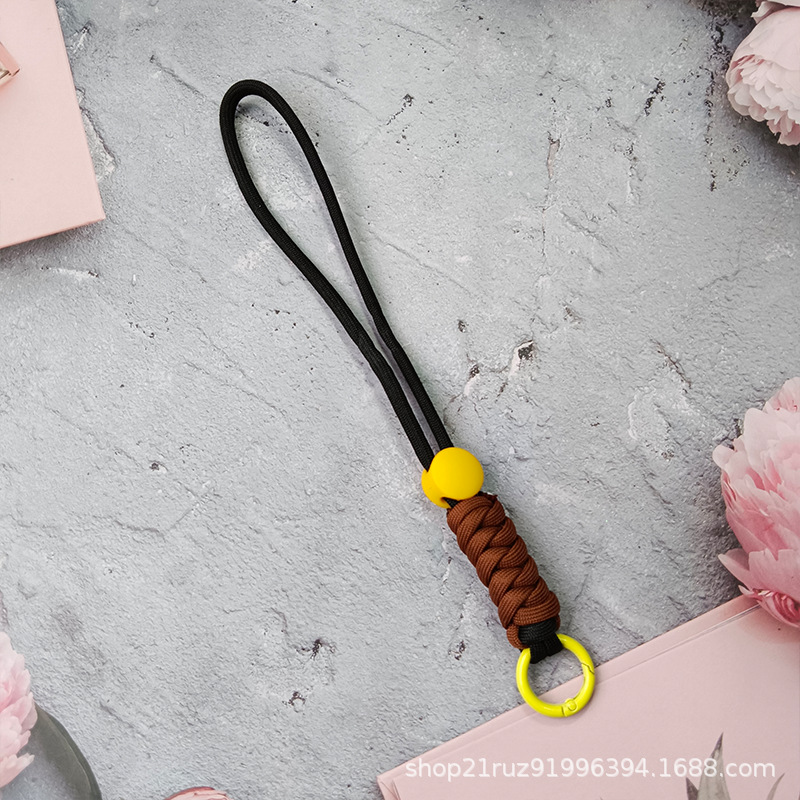 Phone diagonal lanyard long color-block knot colorful phone case original design