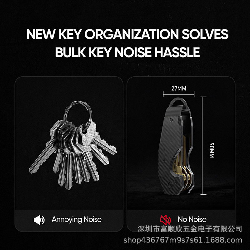 Metal Key Ring Aluminum Alloy Lightweight Key Clip Key Organizer Practical Portable