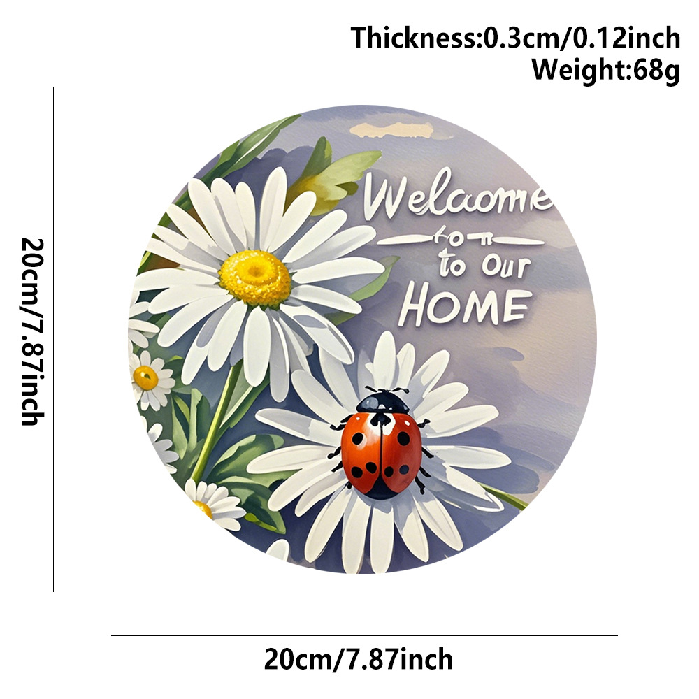 20*20*0.3cm · 木质欢迎挂牌 雏菊瓢虫