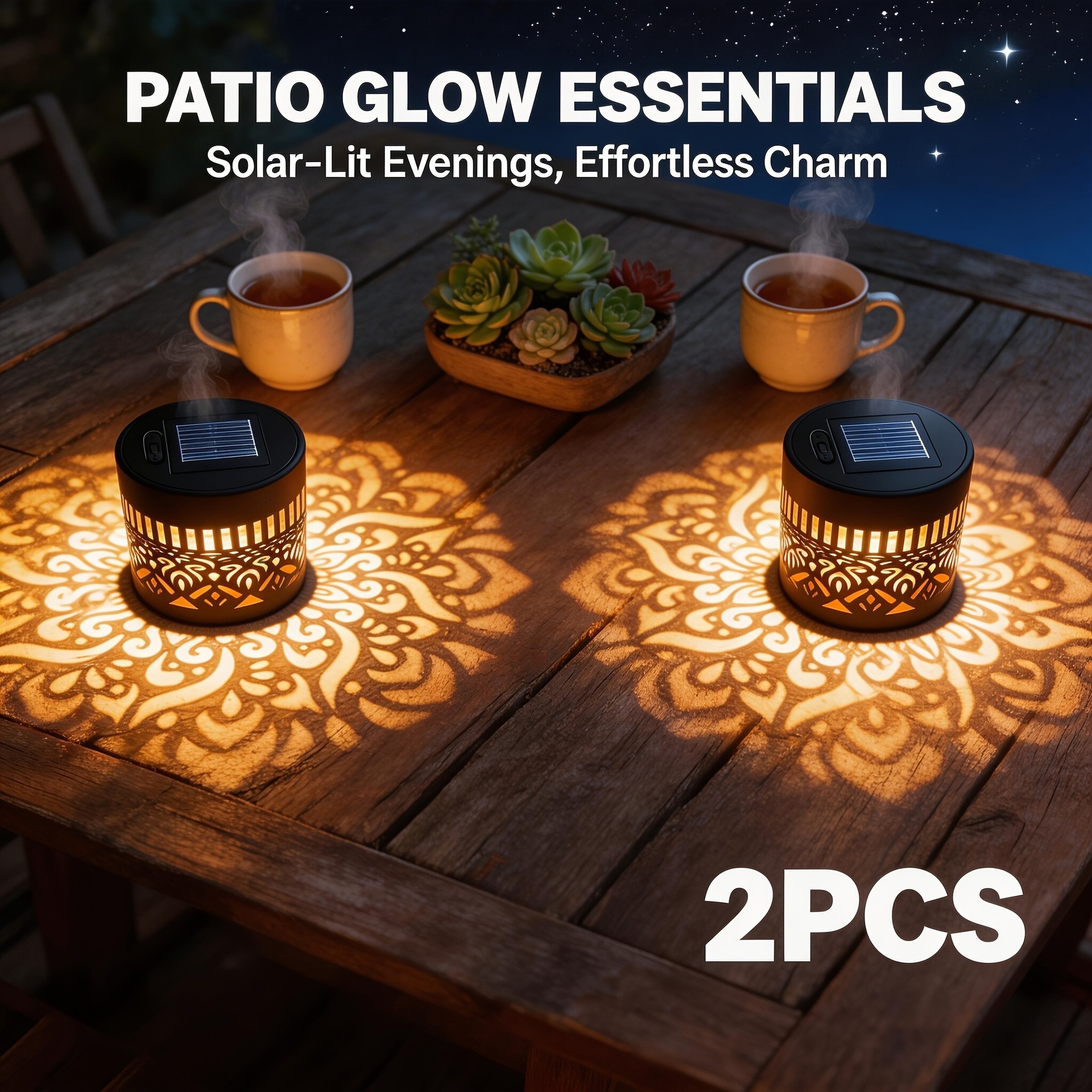 Solar Mandala Wall Light Outdoor Wall Mounted Garden Courtyard Projection Decoration Atmosphere Light
