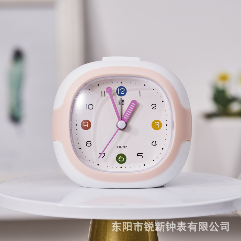 Dopamine color plastic alarm clock simple modern alarm clock children student special wake-up clock