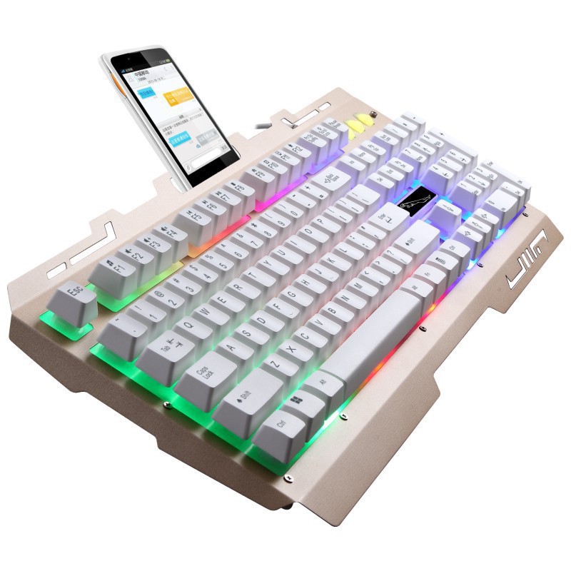 Zhuiguangbao G700 keyboard wired USB keyboard laptop desktop universal game metal internet cafe glowing keyboard