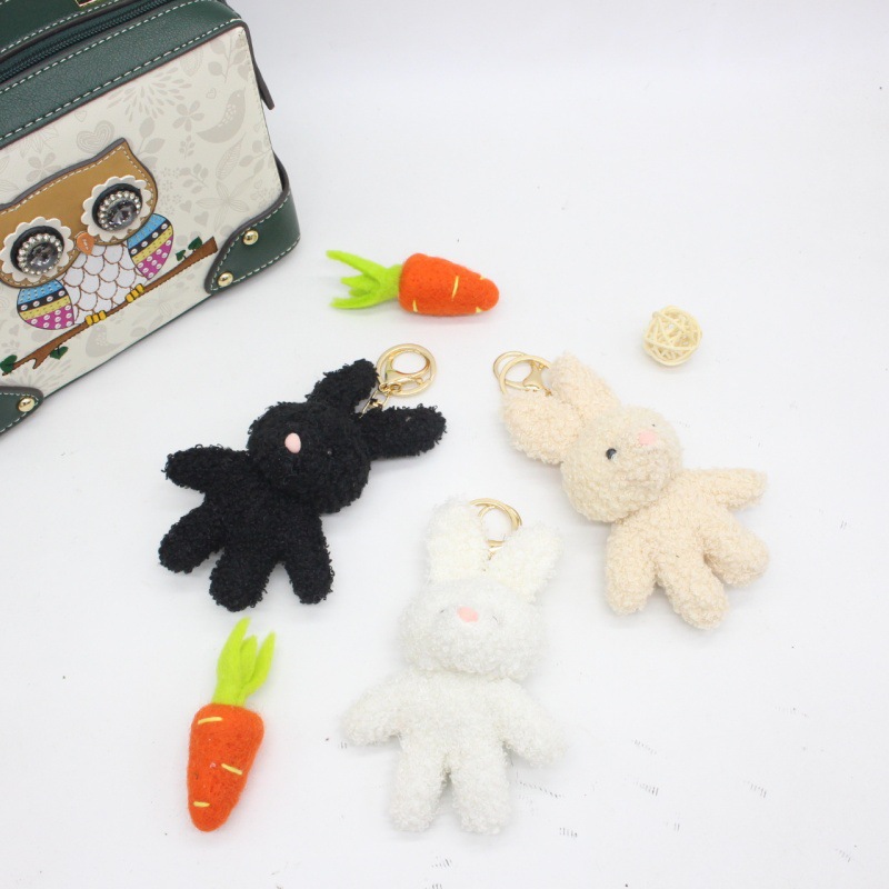 Cute Handmade Cartoon Plush Rabbit Children's Accessories Bag Charm Souvenir Doll