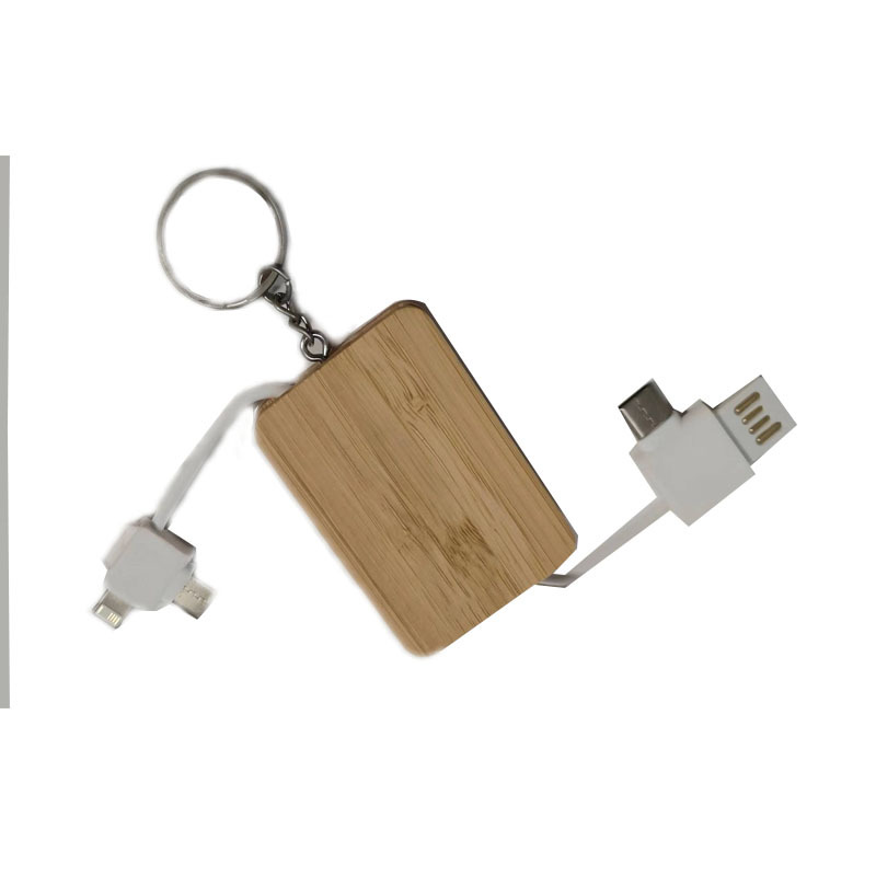 GRS eco-friendly bamboo wood multi-in-one wheat straw biodegradable charging cable multi-in-one USB phone charging cable