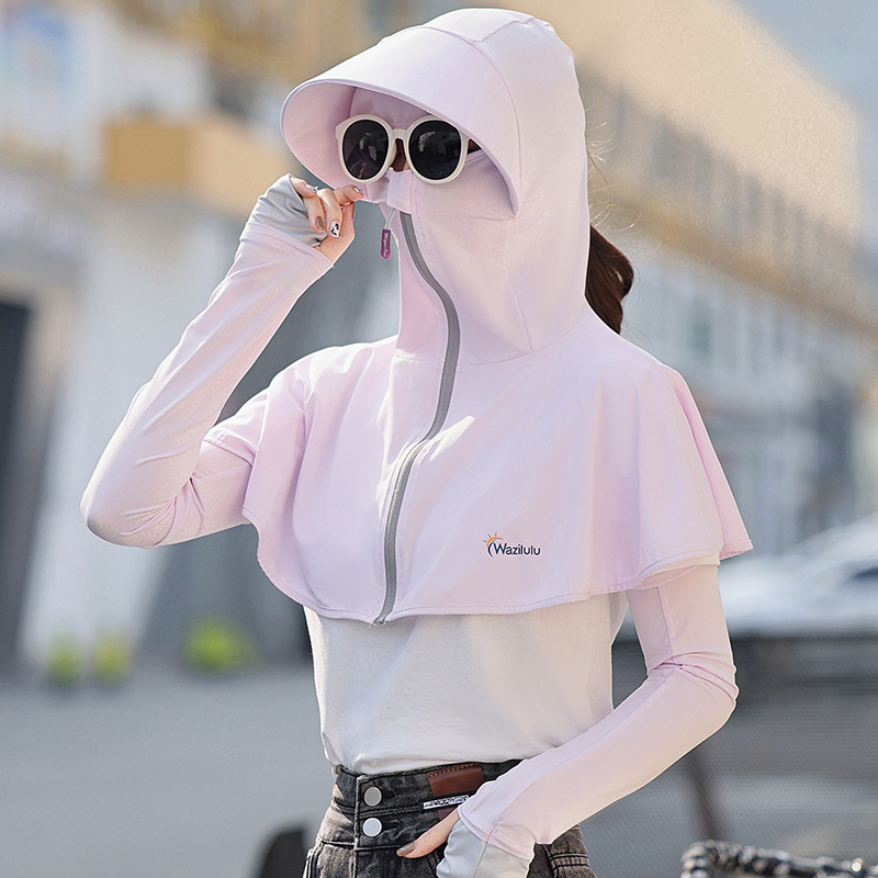 Summer learning to drive riding electric bike sun protection shawl face mask women full face sun protection neck UV protection
