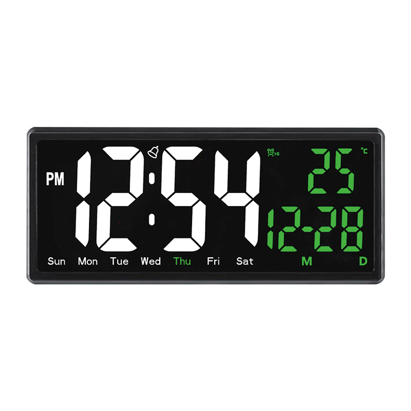 High-definition large font LED large screen digital electronic clock home living room perpetual calendar hanging standing 2-in-1 clock night light alarm clock