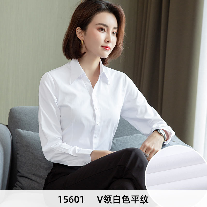 S 建议78-88斤 · 【长袖】V领白色平纹
