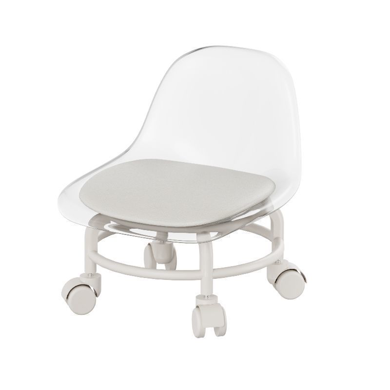 Wheel low stool household acrylic universal wheel small stool beauty seam back chair children small stool living room sofa stool