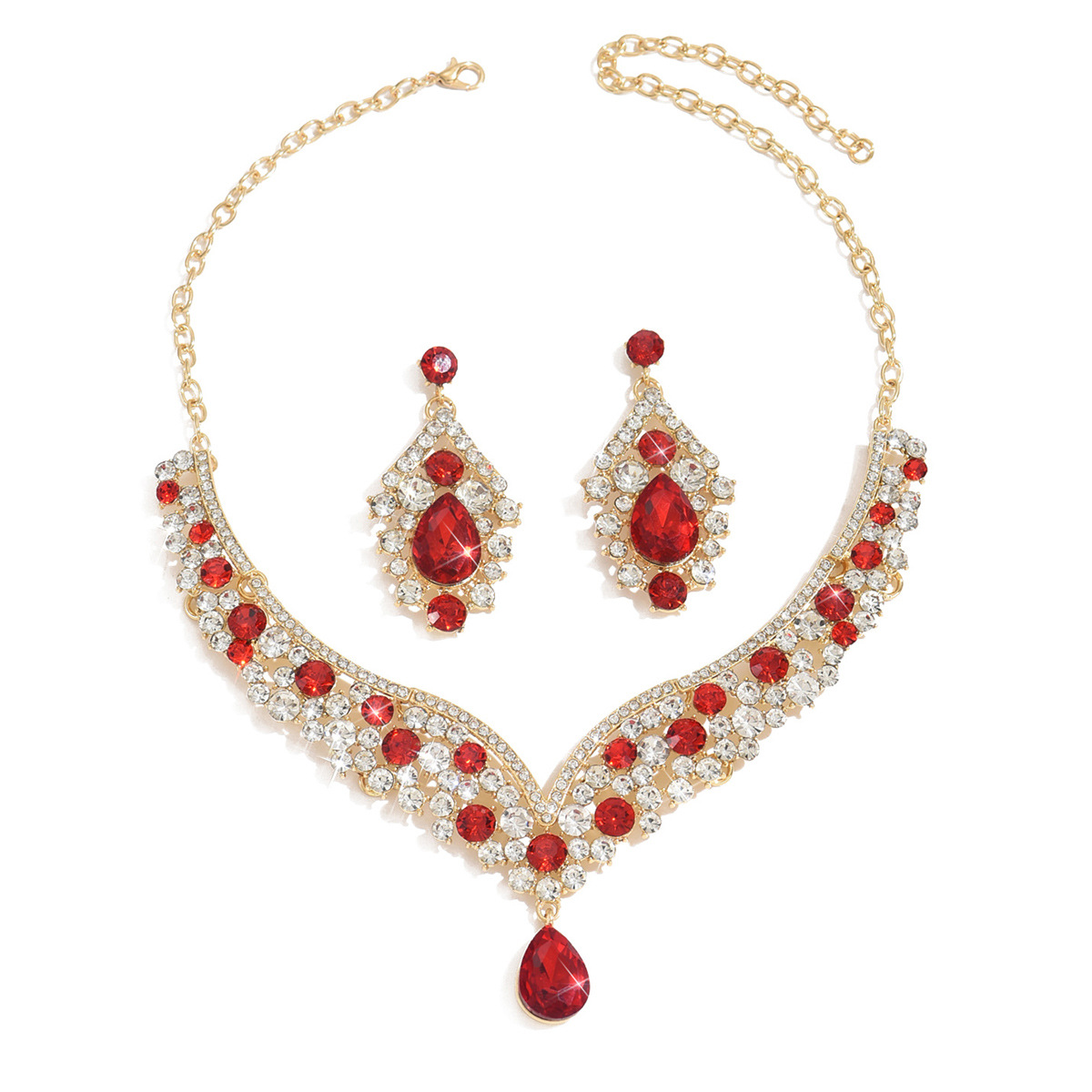 Palace Style Necklace Earrings Set Wedding Banquet Dress Accessories Luxury Set