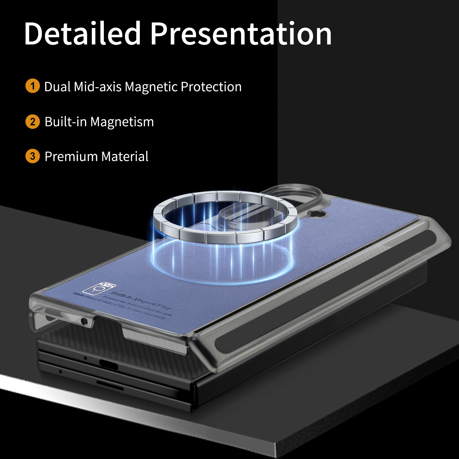 For Samsung Galaxy Z TriFold three-fold magnetic axis dual hinge ZFold8 leather protective case