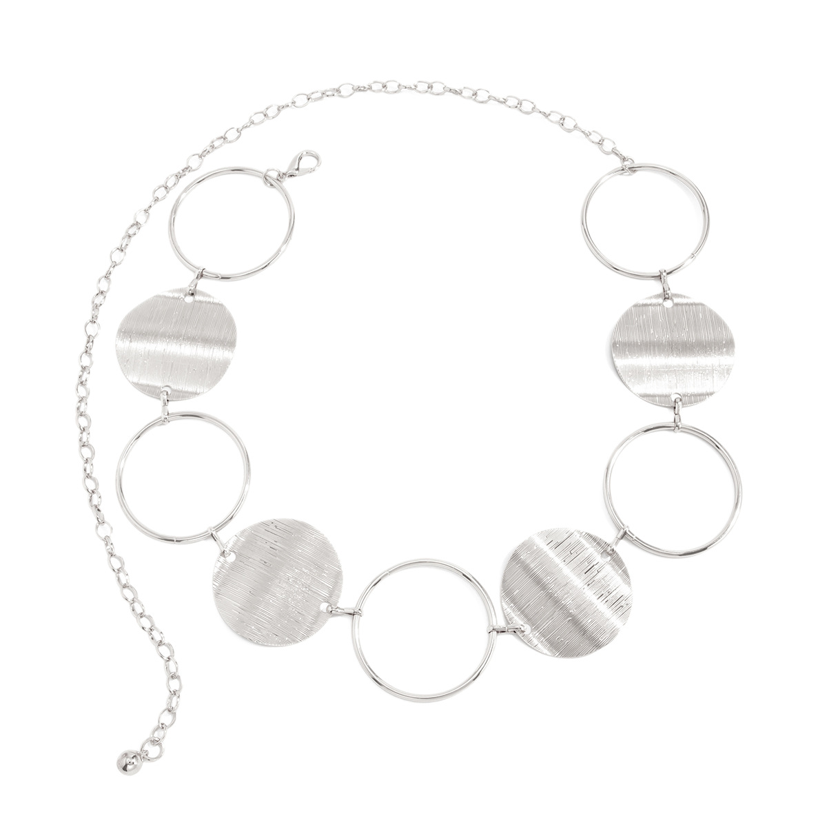Wind Geometric Metal Waist Chain Women Round Ring Chain Body Chain Accessories Belt